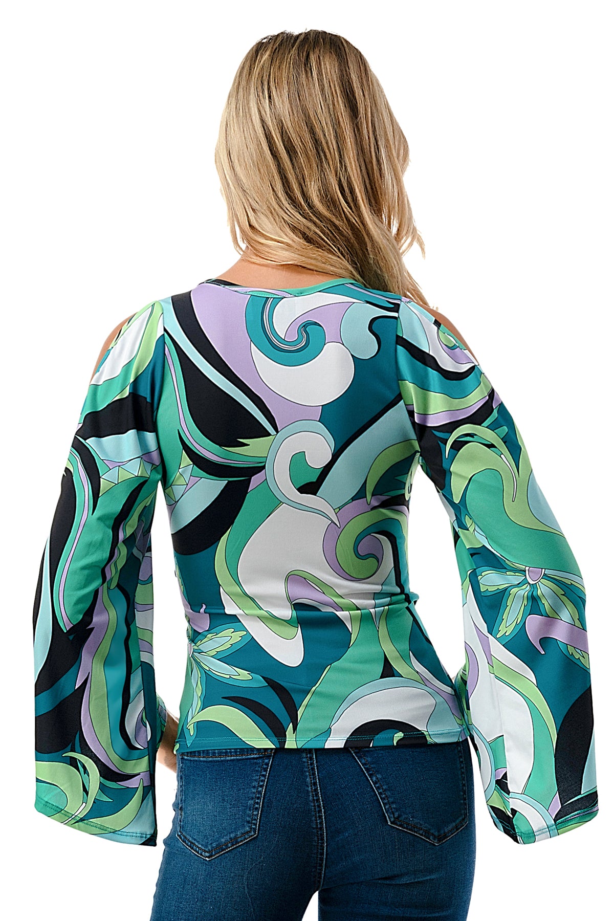 KELSEY TOP (GREEN PUCCI)-JT8290