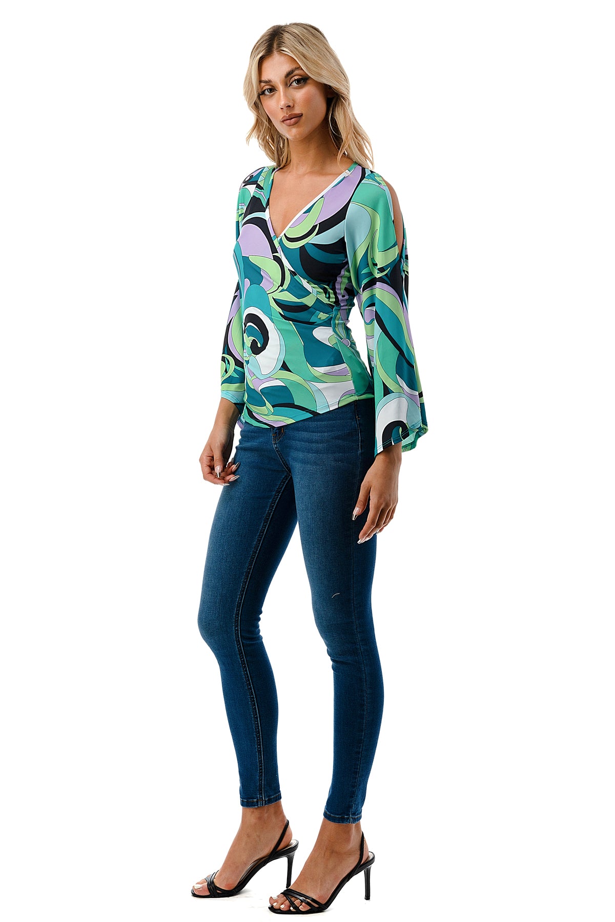 KELSEY TOP (GREEN PUCCI)-JT8290