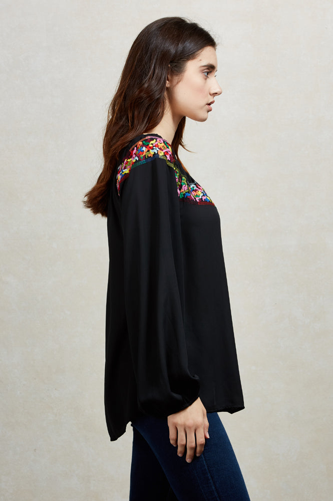 BRITNEY LONG SLEEVE BLOUSE(BLACK) -CVT1482