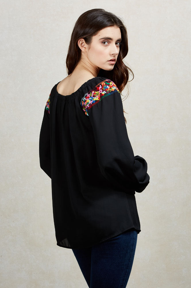 BRITNEY LONG SLEEVE BLOUSE(BLACK) -CVT1482