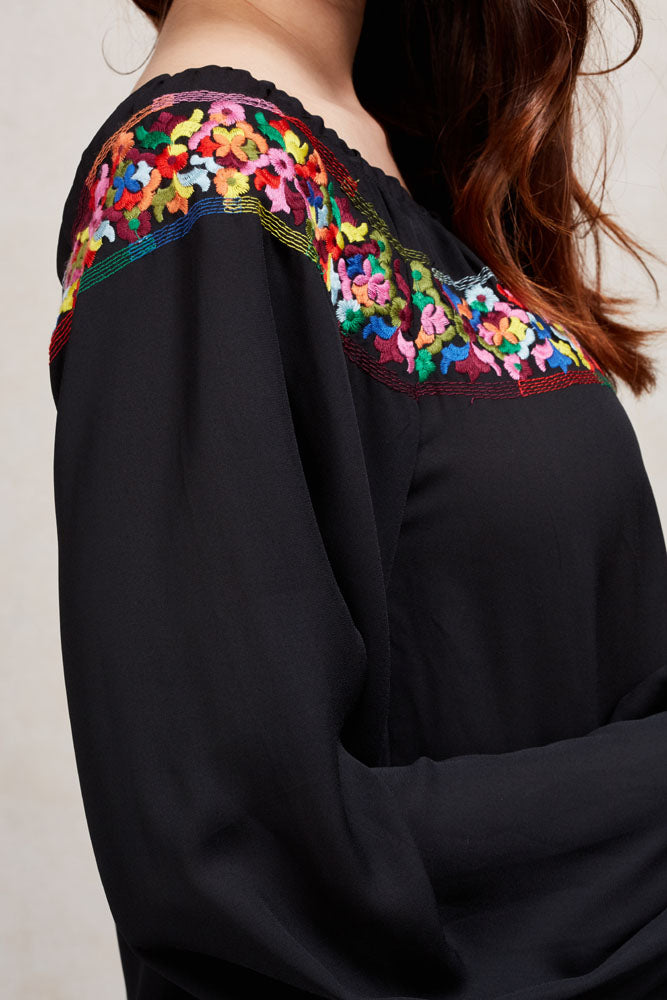 BRITNEY LONG SLEEVE BLOUSE(BLACK) -CVT1482