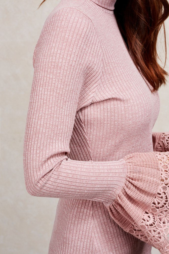 VALERIE TURTLENECK TOP (DUSTY ROSE)-VT1842