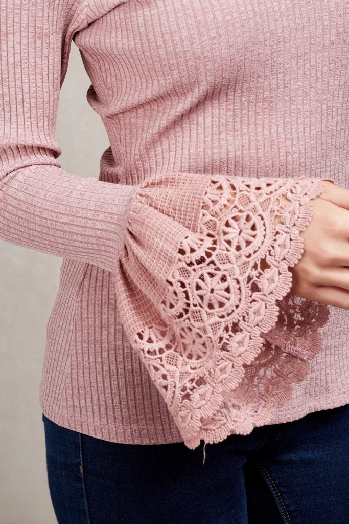 VALERIE TURTLENECK TOP (DUSTY ROSE)-VT1842