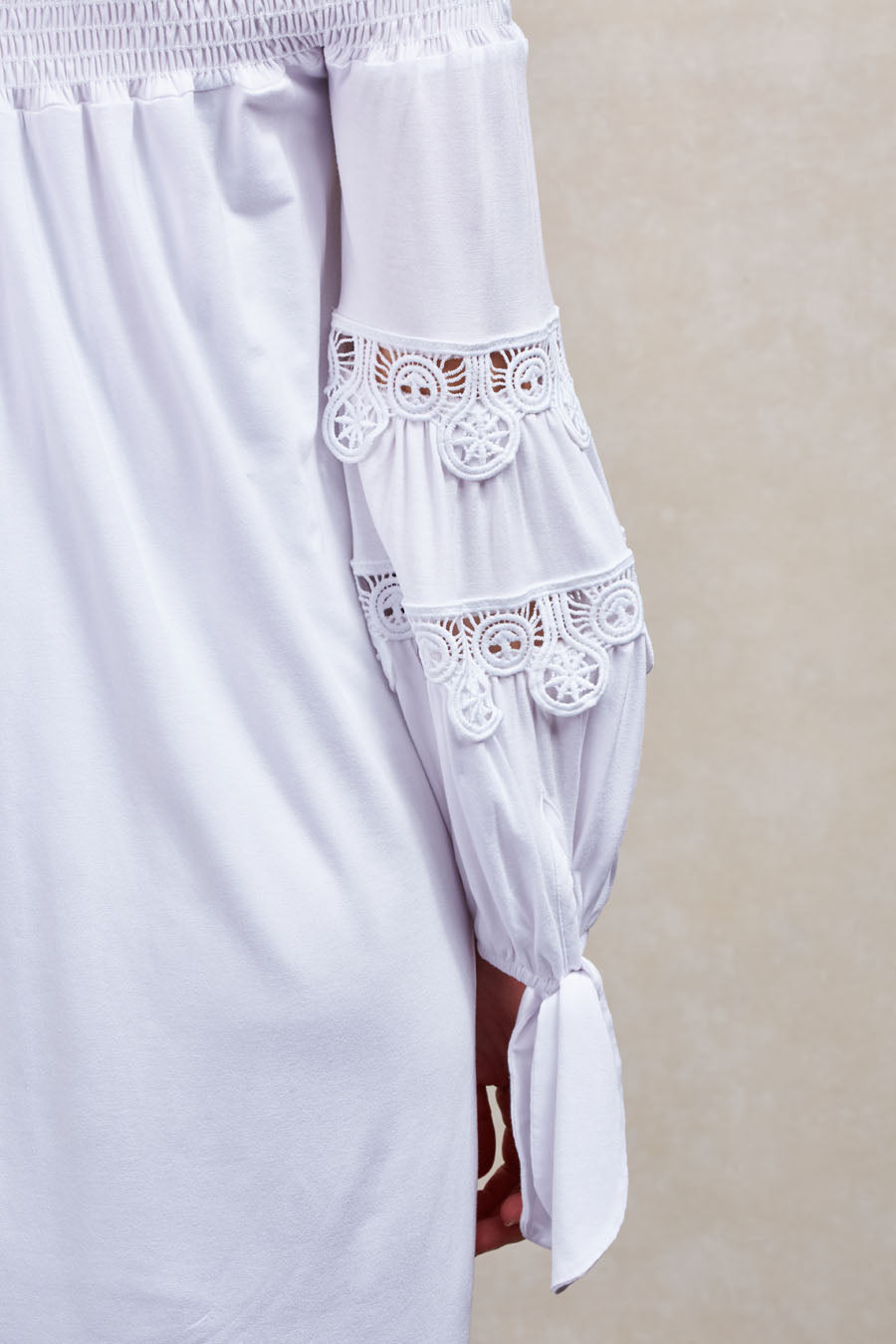 KARISSA OFF THE SHOULDER DRESS (WHITE)-VD1721