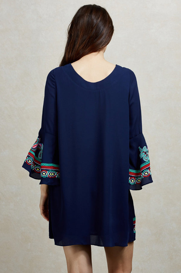 KALONICE TUNIC DRESS (Navy)-CVD1512