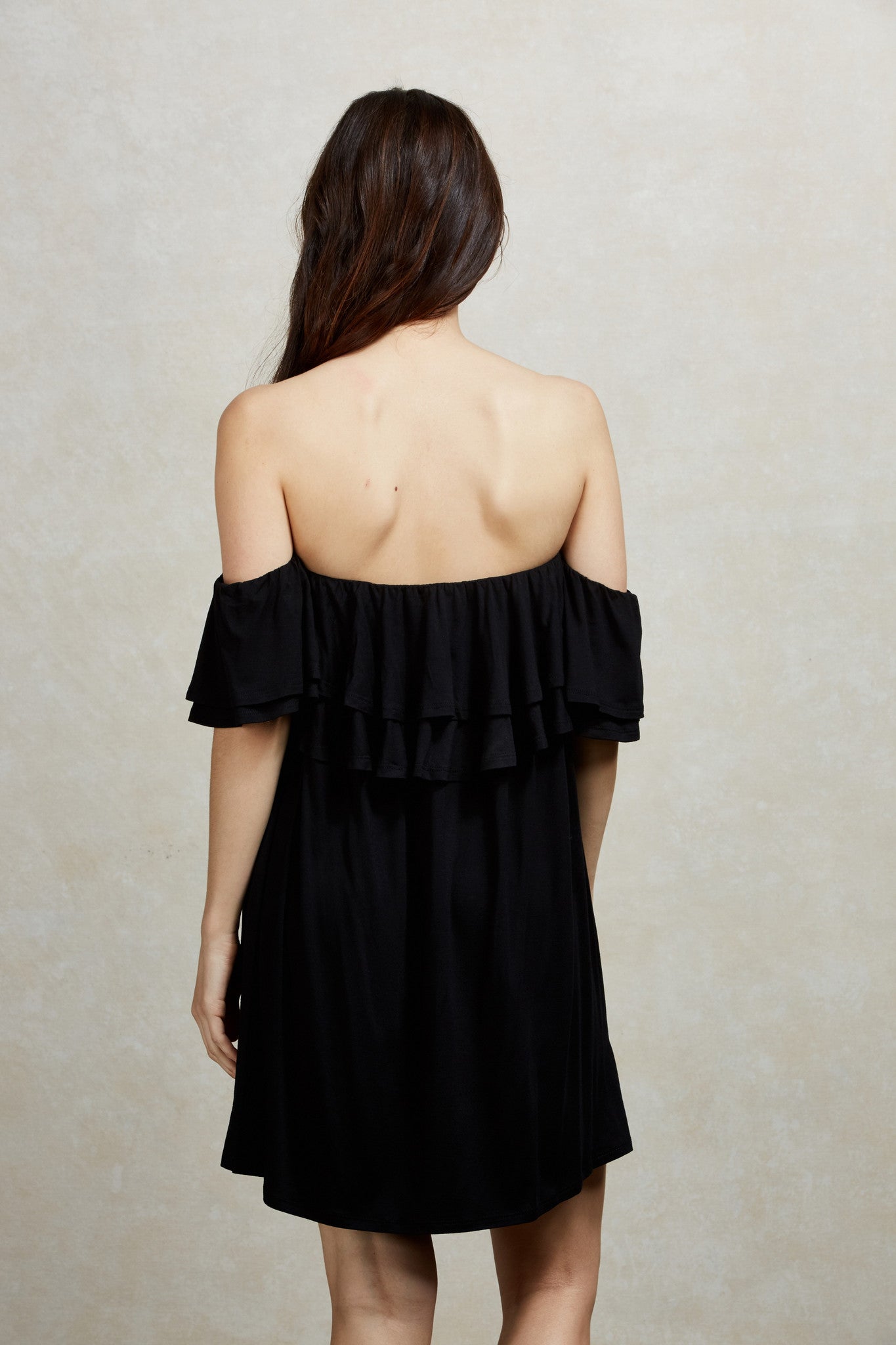 HERA OFF SHOULDER MINI DRESS (BABY BLUE, BLACK)-VD1632