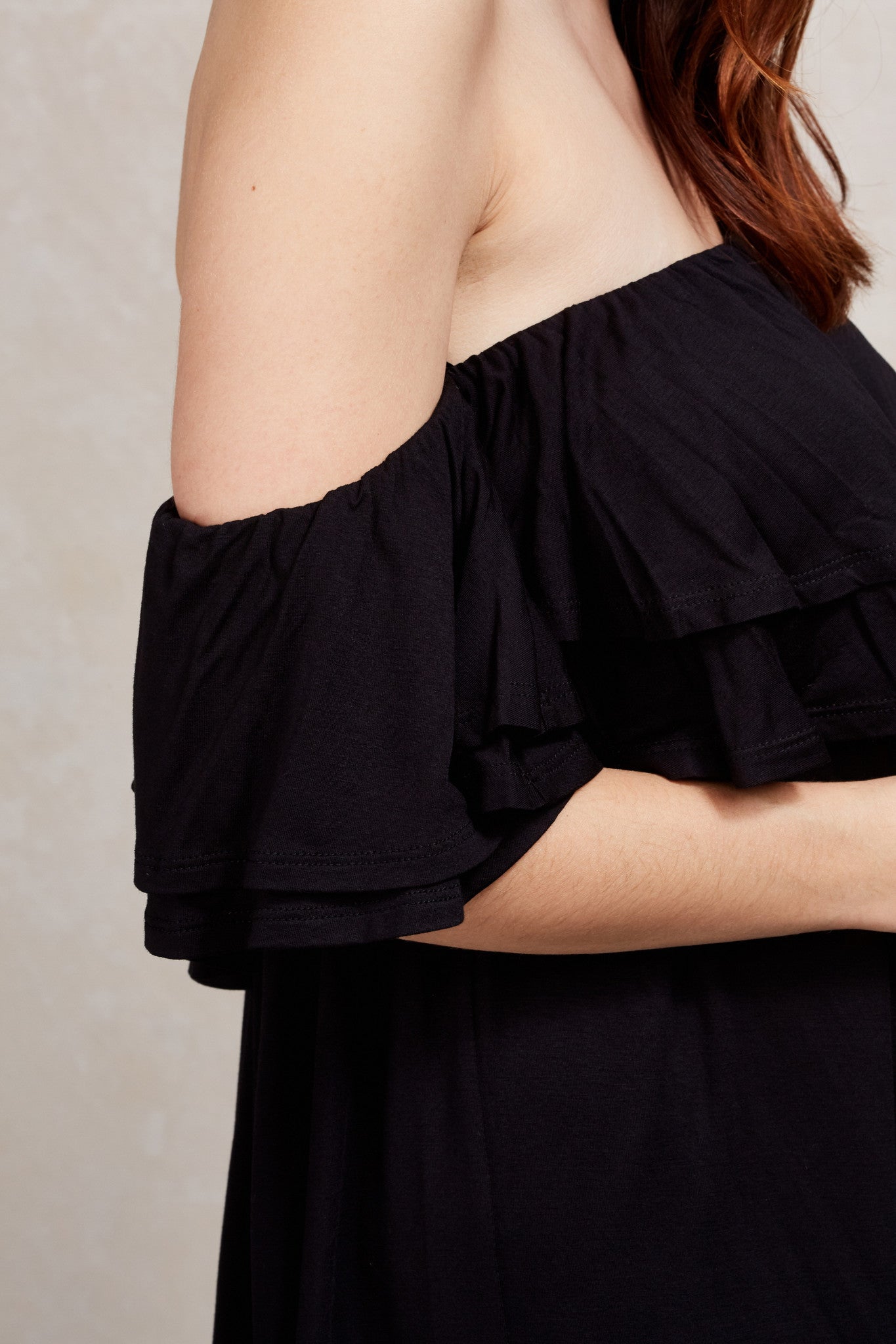 HERA OFF SHOULDER MINI DRESS (BABY BLUE, BLACK)-VD1632