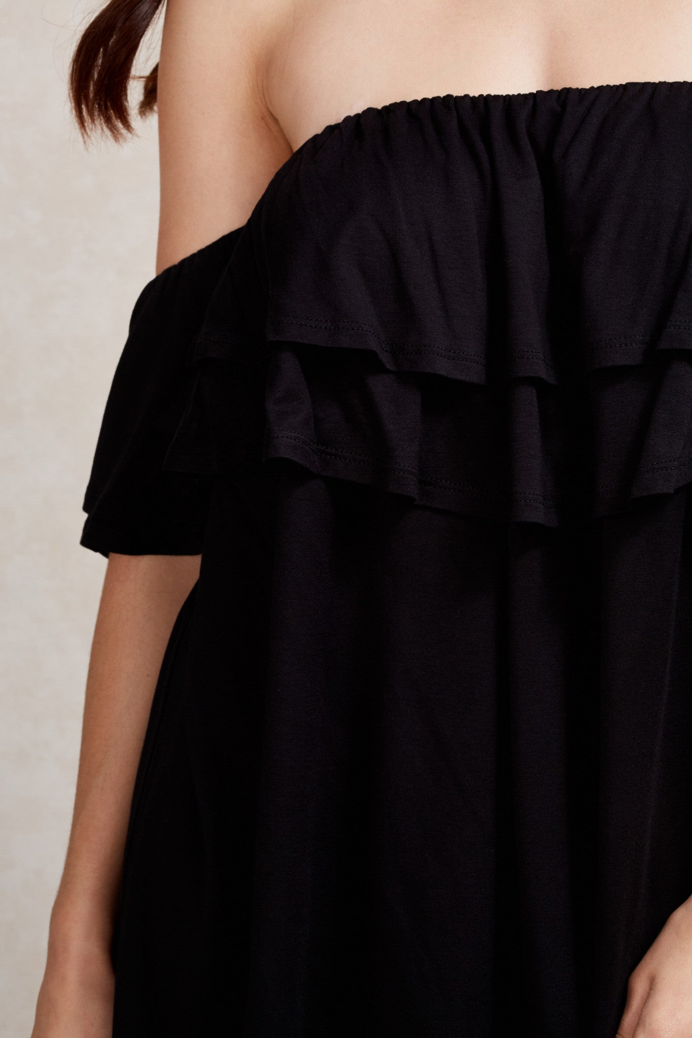 HERA OFF SHOULDER MINI DRESS (BABY BLUE, BLACK)-VD1632