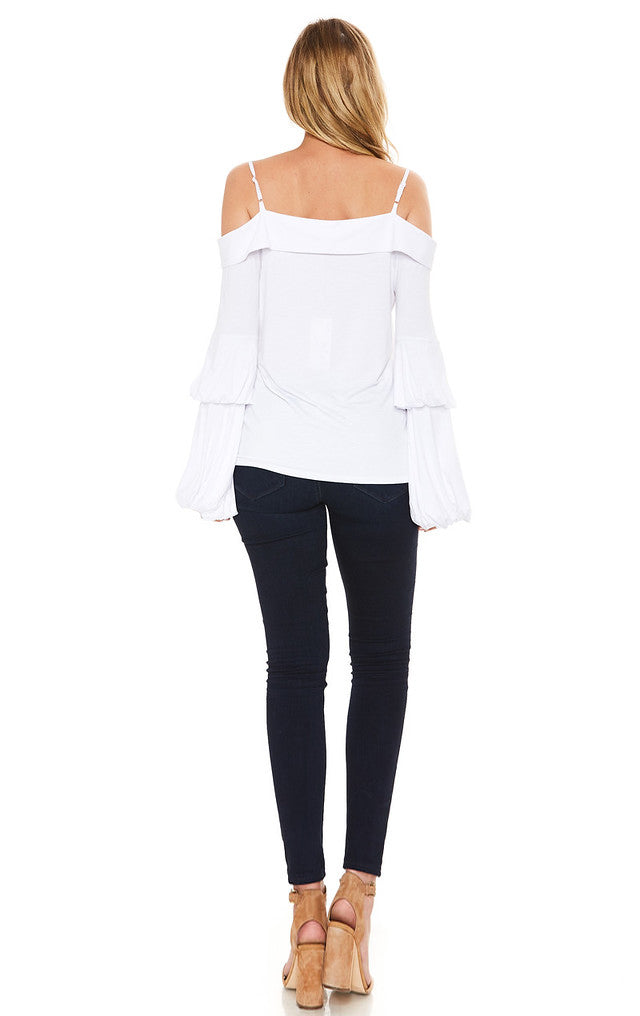 SERAFINA OFF SHOULDER TOP (WHITE)-VT1996S