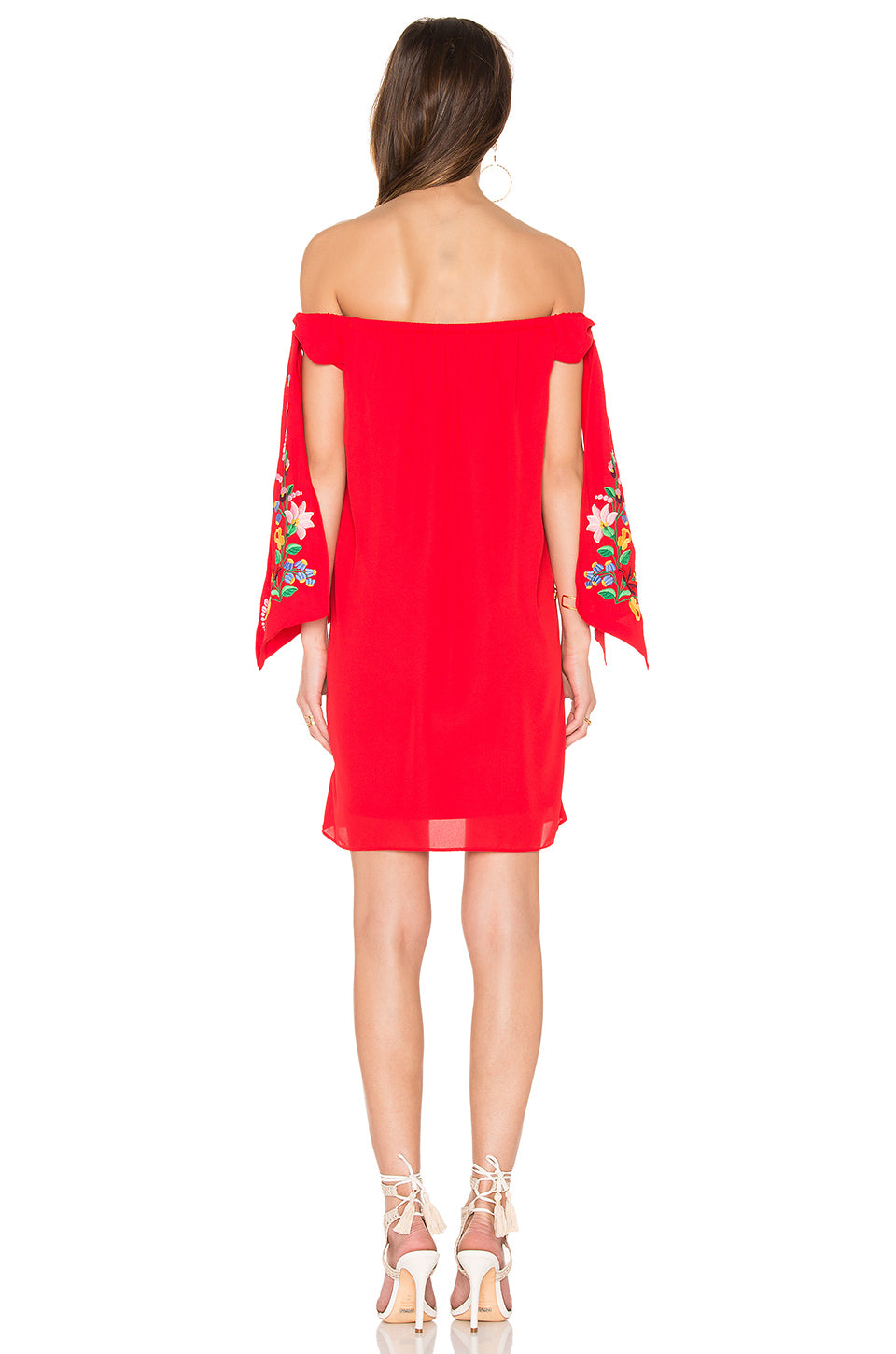 ENGLEBERTA OFF THE SHOULDER DRESS(Red)-CVD1543