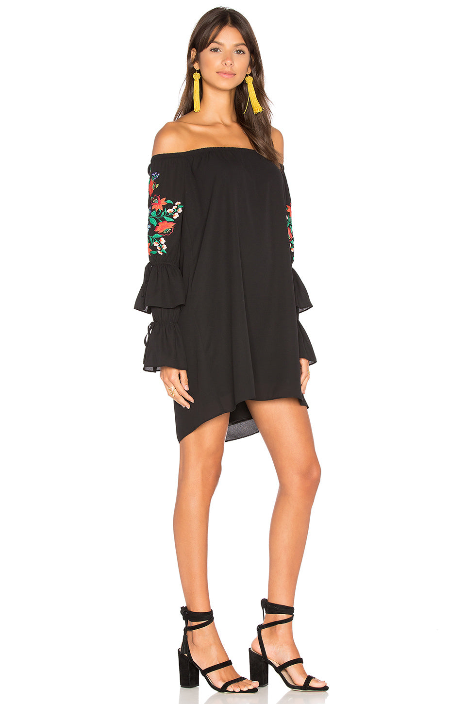 HANA OFF THE SHOULDER DRESS (Black)-CVD1675