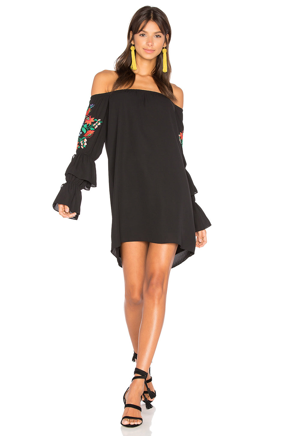 HANA OFF THE SHOULDER DRESS (Black)-CVD1675