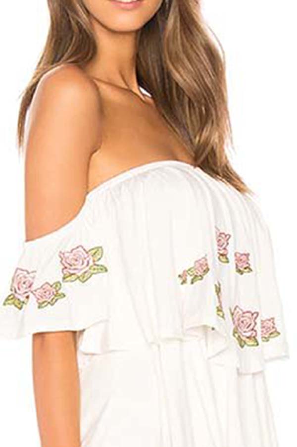 ROESIA OFF SHOULDER DRESS (Off White)-CVD1689