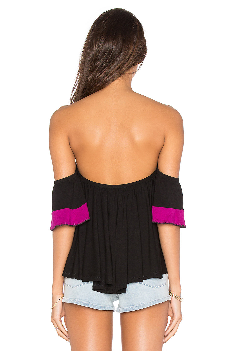 YOORI OFF SHOULDER TOP (Black)-VT1241