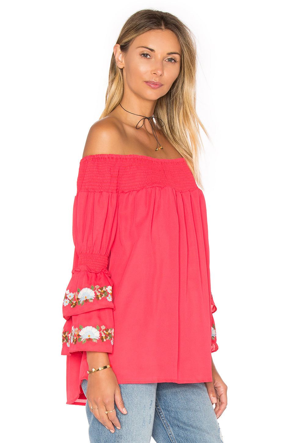 DINA OFF SHOULDER TOP (RED)-CVT1405