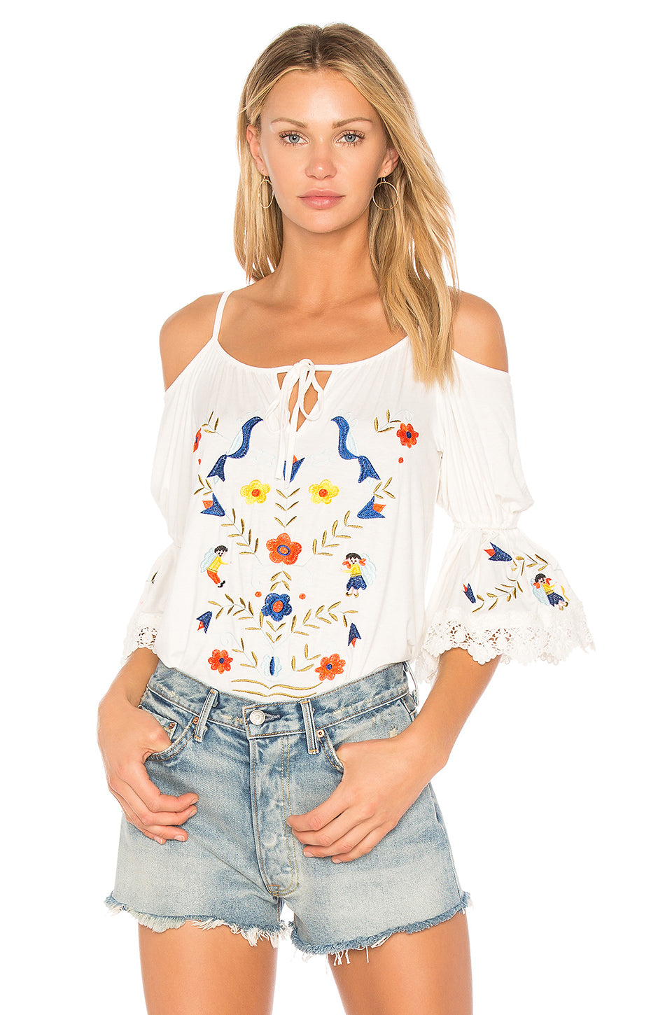 FABIOLA OPEN SHOULDER TOP (White)-CVT1704