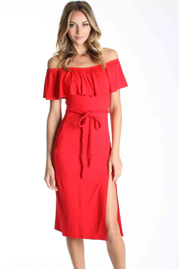 VICTORIANA STRAPLESS DRESS (RED)- VD1053