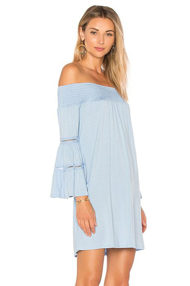 LUANA OFF THE SHOULDER DRESS (BLUE)- VD1766