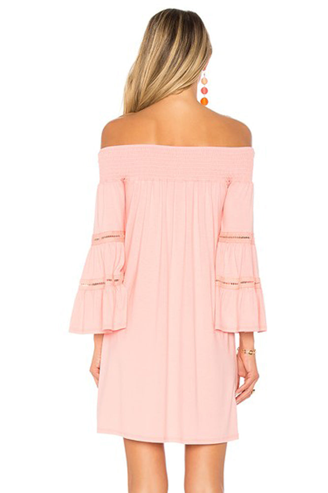 LUANA OFF THE SHOULDER DRESS (CORAL)- VD1766