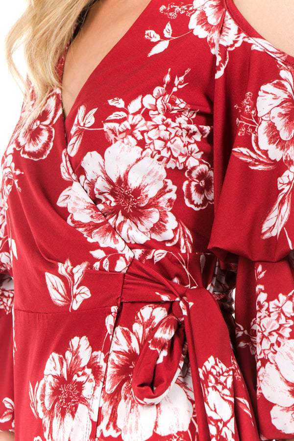 ELOIDE WRAP DRESS (Red)- VD2227