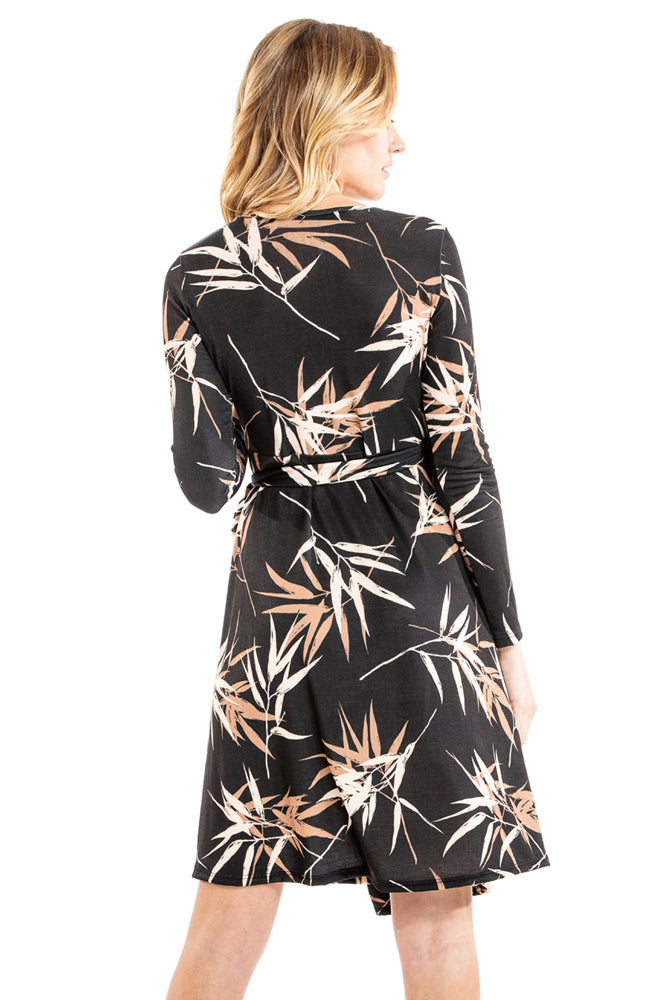 BAMBOO WRAP DRESS (Black)- VD2371