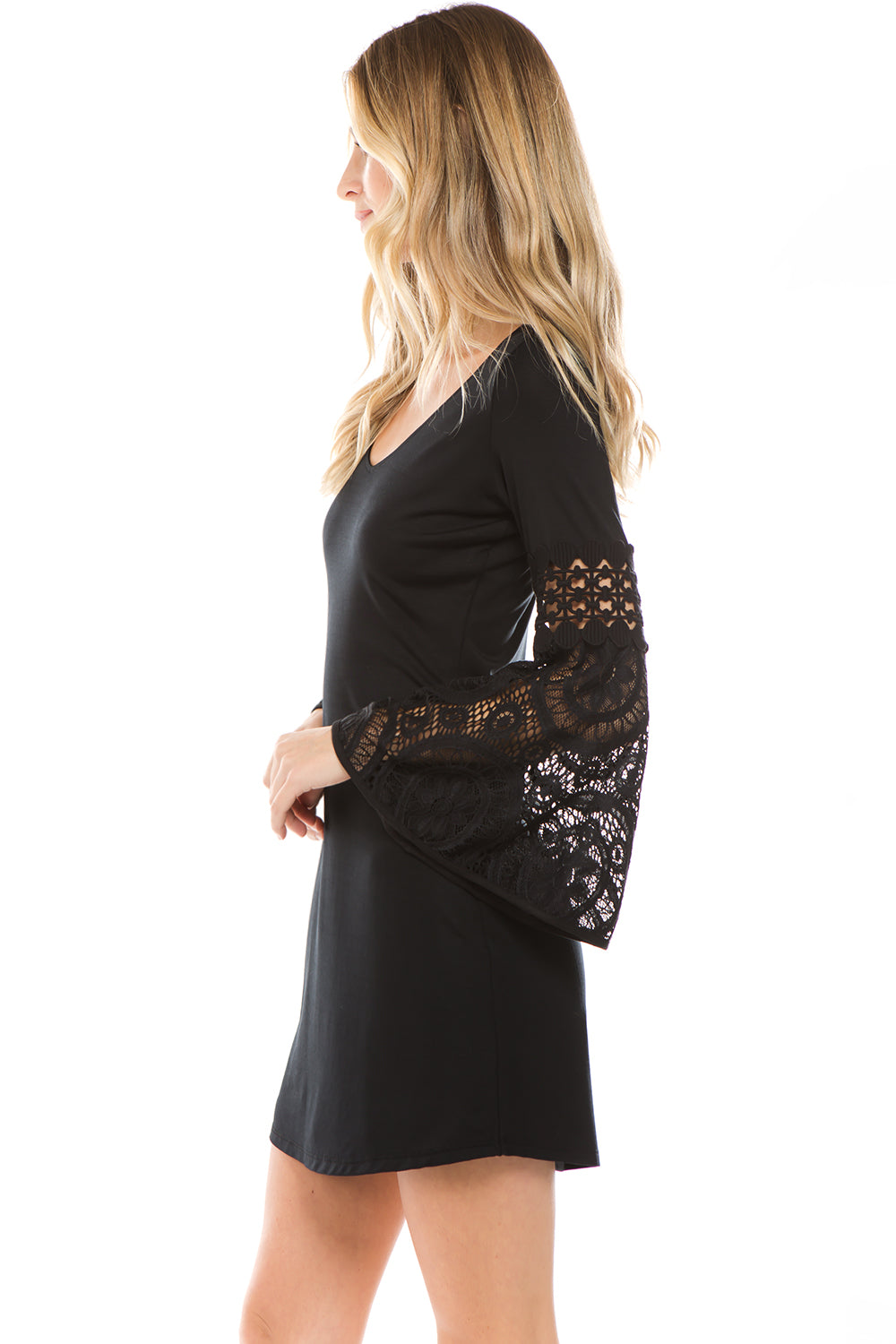 KINSEY BELL SLEEVE DRESS(BLACK)- VD2438