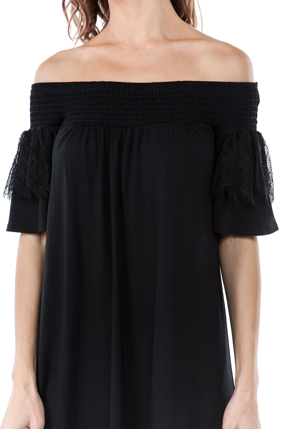 NANCY OFF SHOULDER DRESS (BLACK)- VD2556