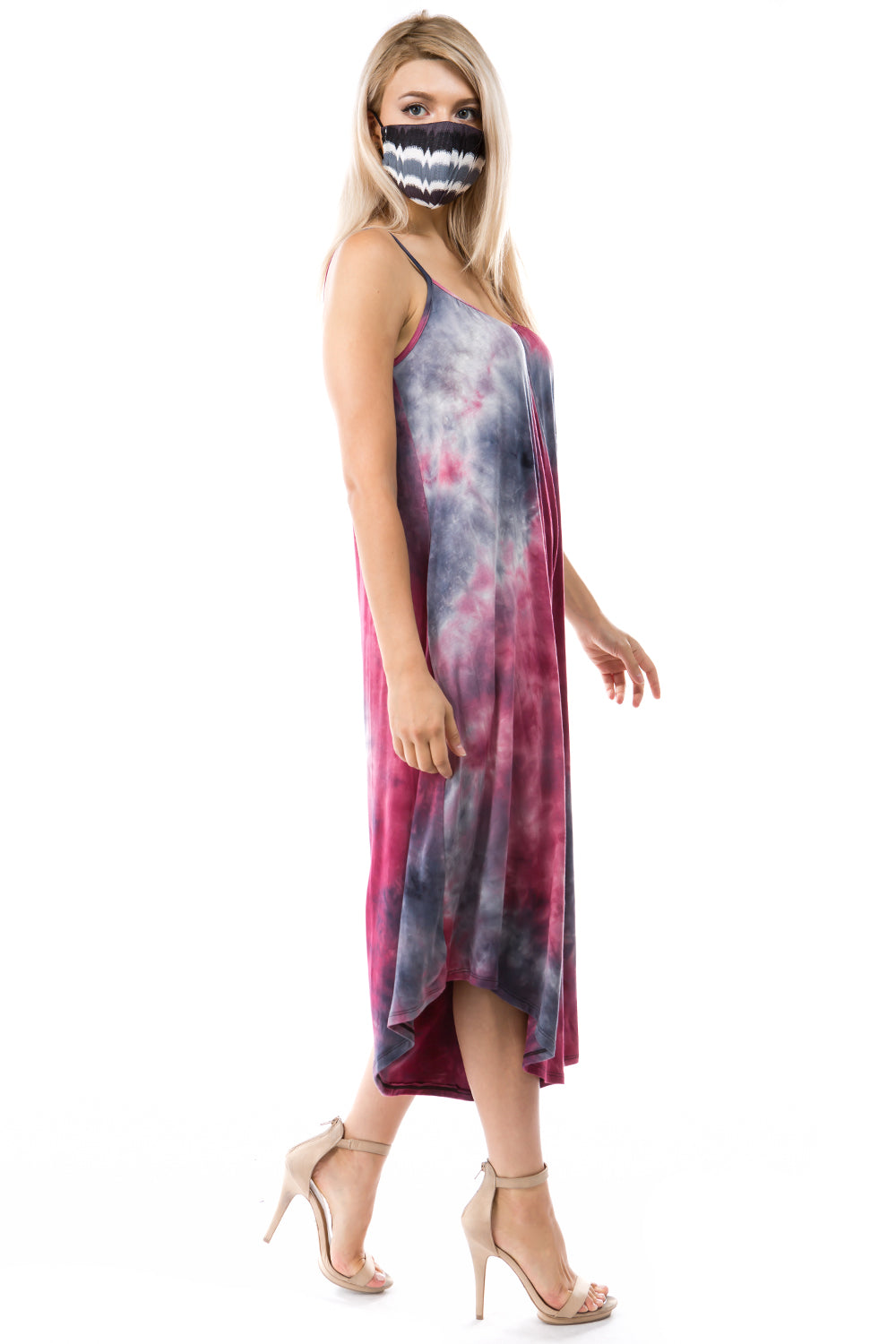 AGNES WIDE CAPRI JUMPSUITS (DARK MOON TIE DYE)- VD2765T