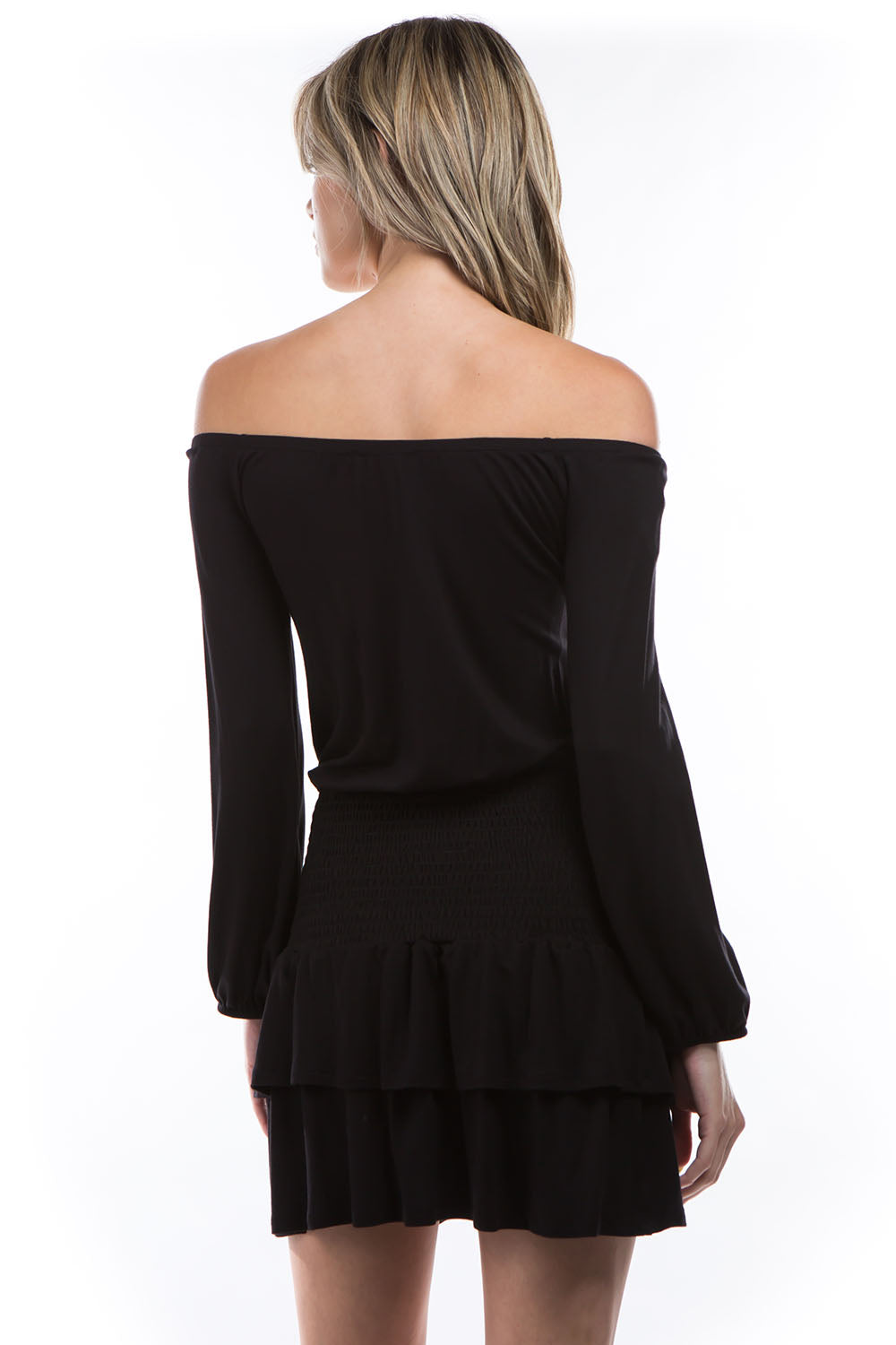 LOTTIE OFF SHOULDER DRESS (BLACK)- VD2983