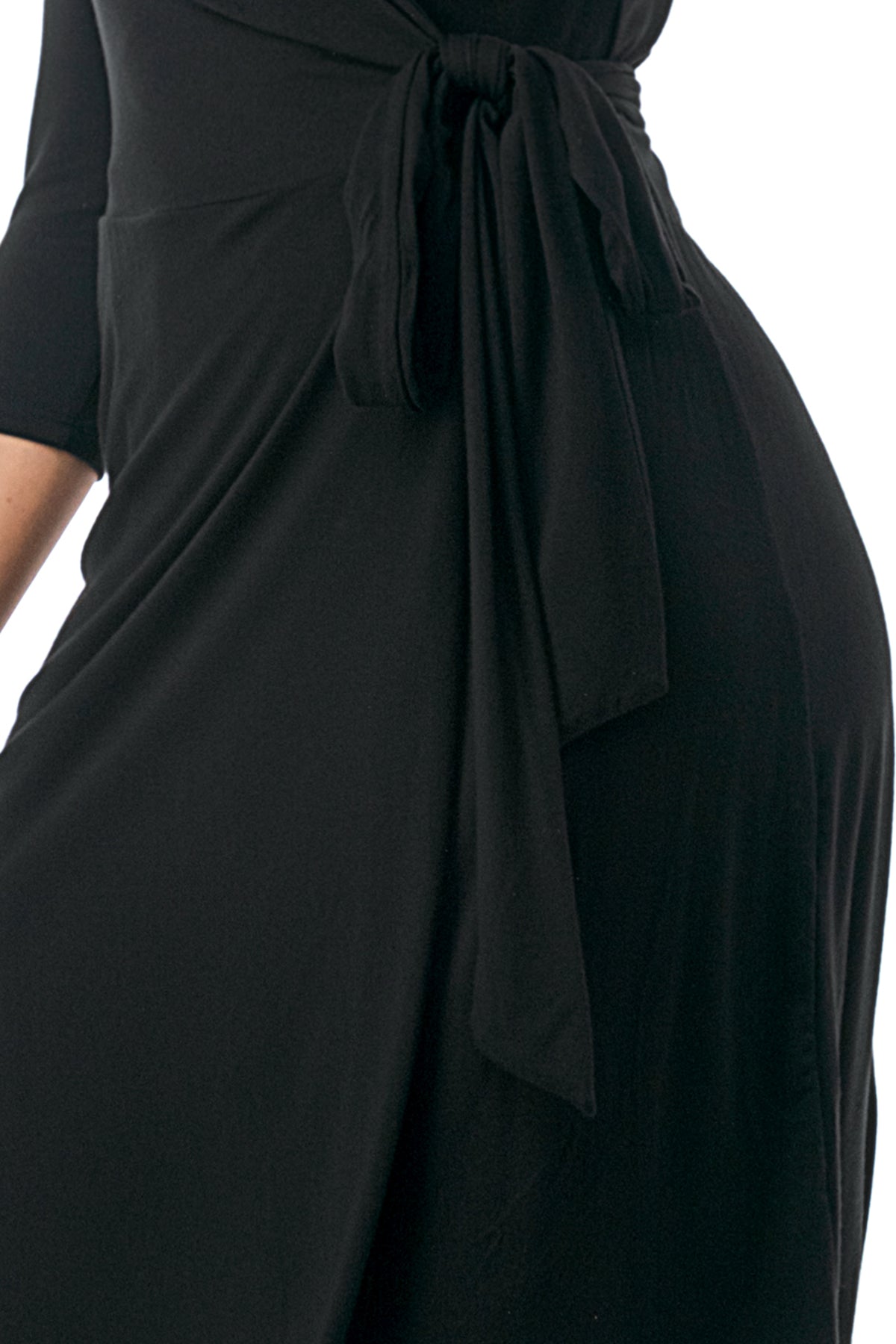 CORDELIA WRAP DRESS (BLACK)- VD3156