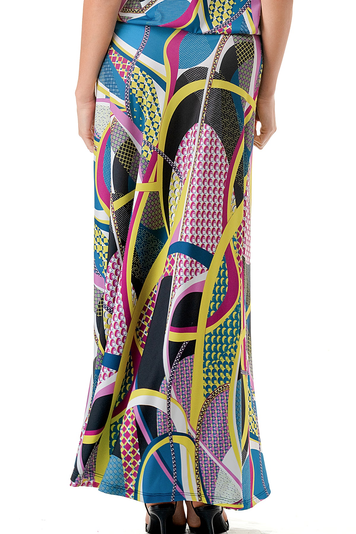 ANOUK TUBE LONG DRESS (BLACK PURPLE GEO)- VD3200