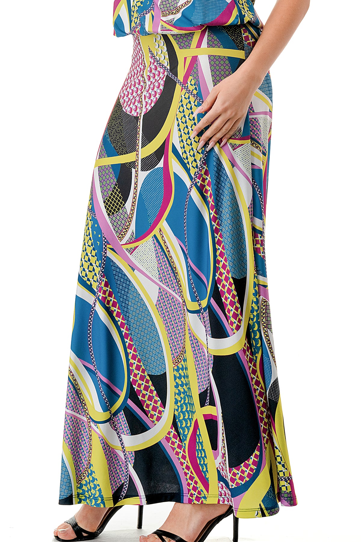 ANOUK TUBE LONG DRESS (BLACK PURPLE GEO)- VD3200