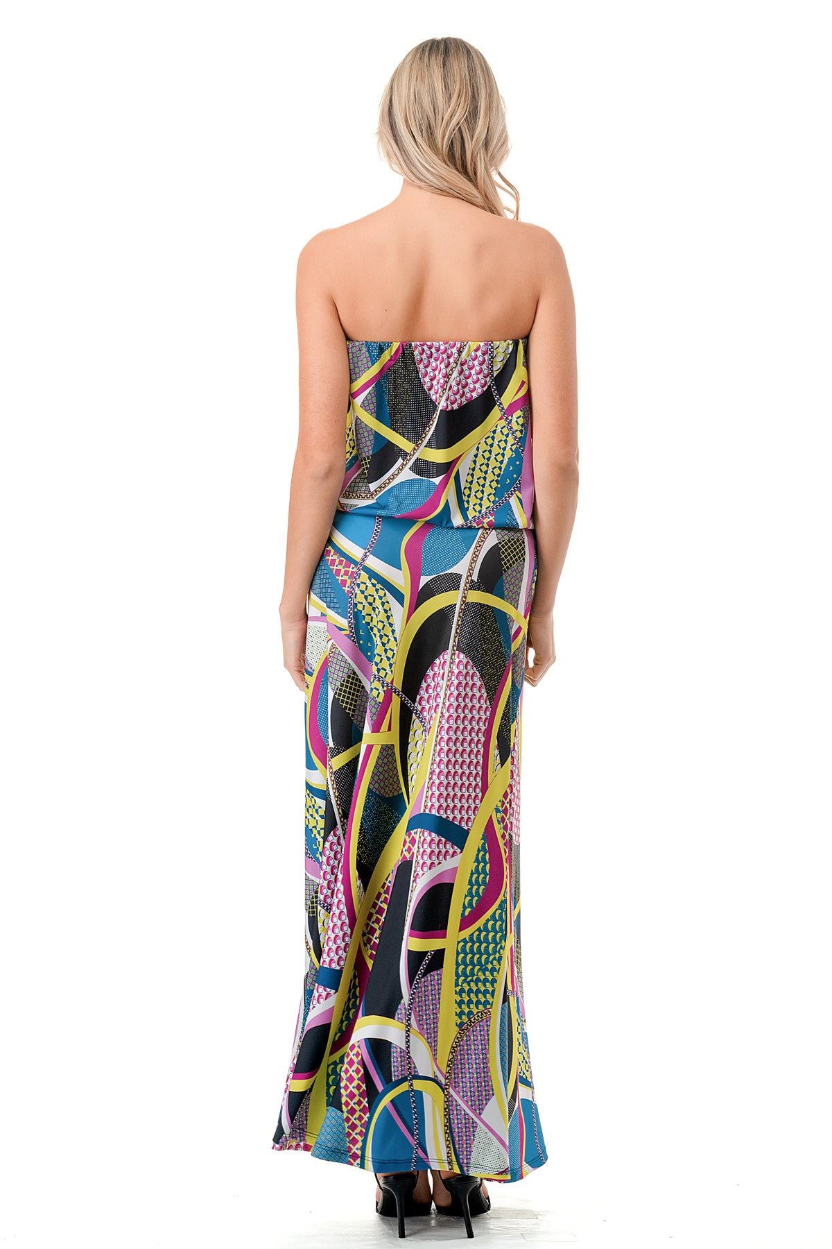 ANOUK TUBE LONG DRESS (BLACK PURPLE GEO)- VD3200