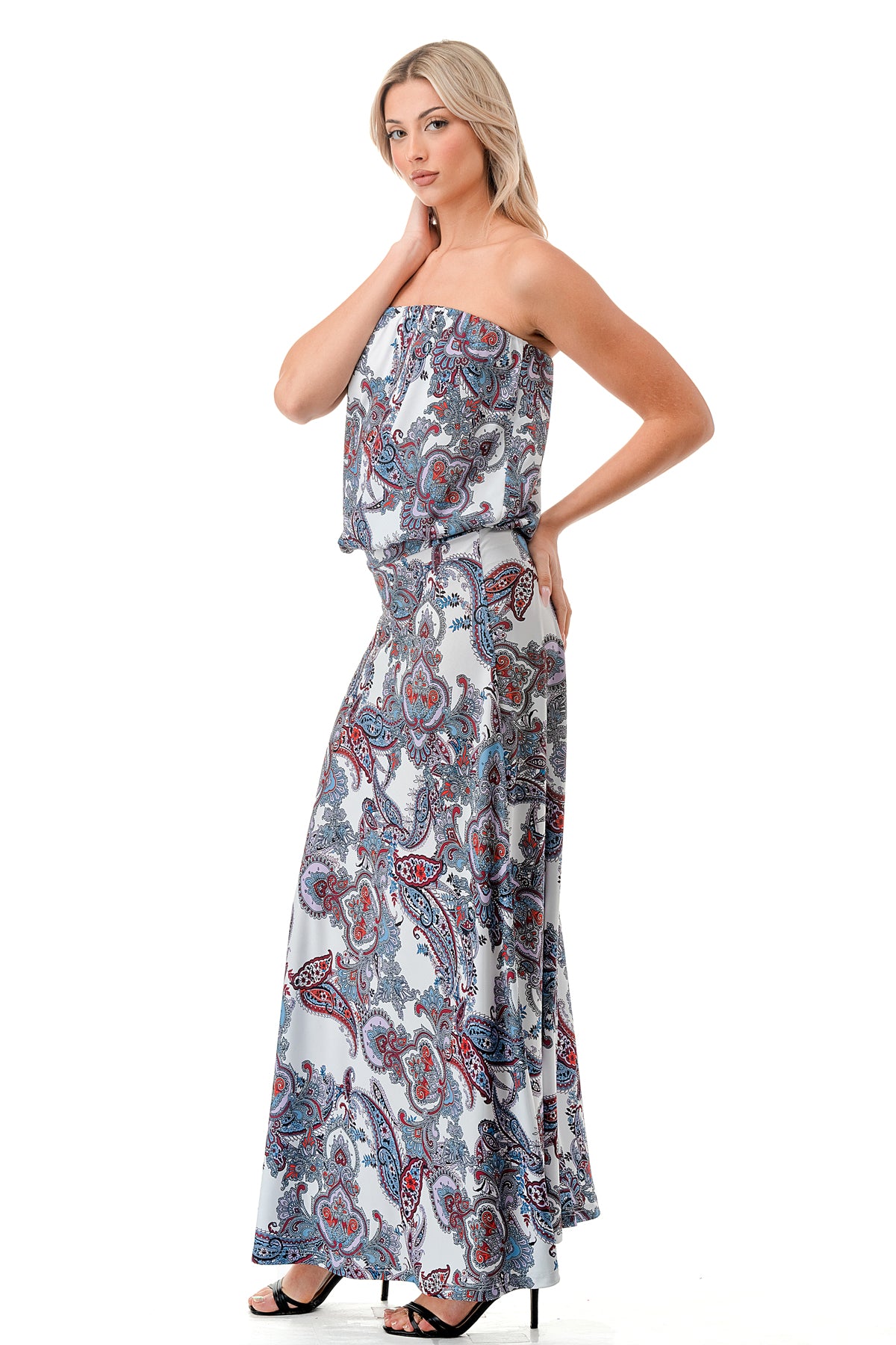 ANOUK TUBE LONG DRESS (WHITE PAISLEY)- VD3200
