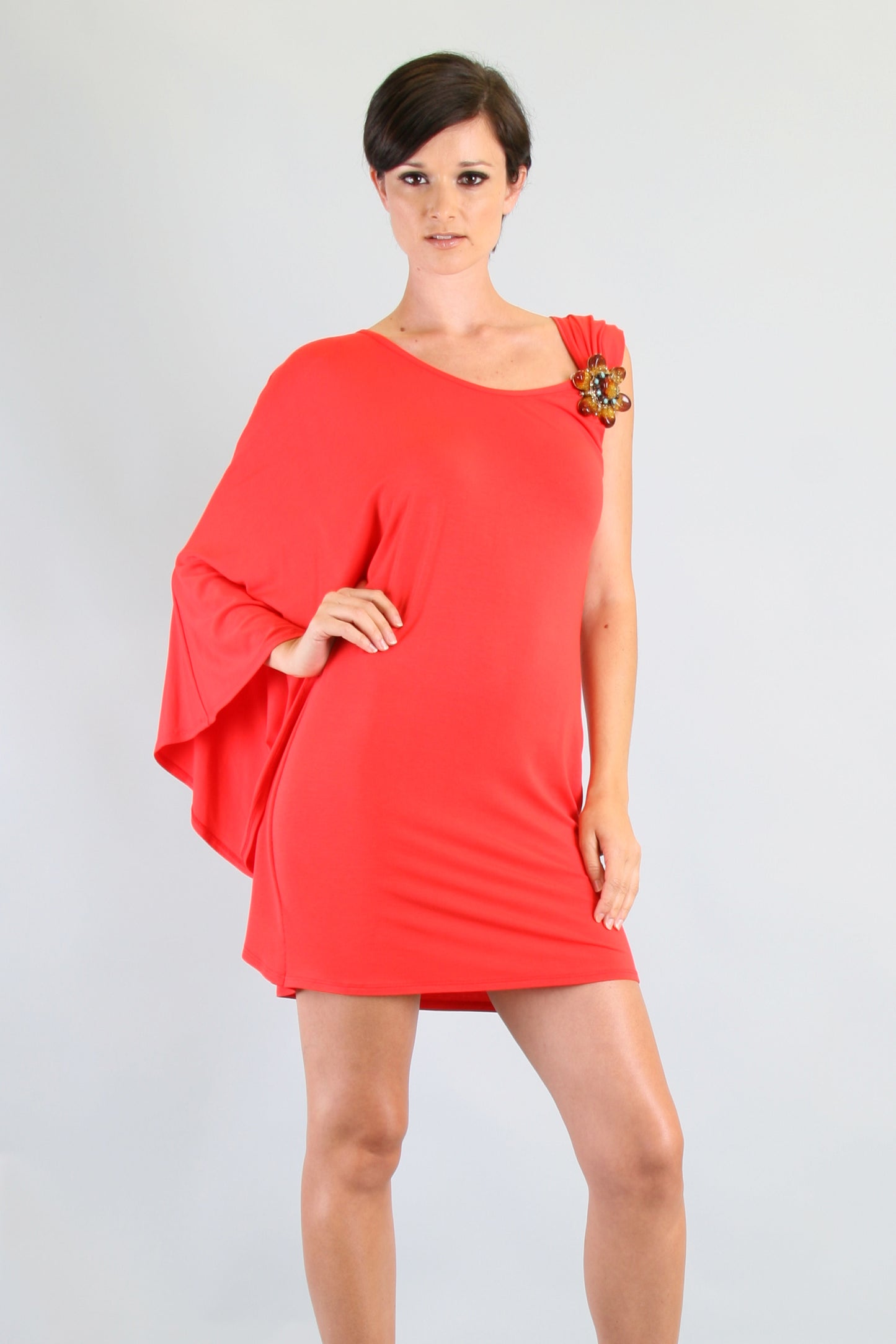SUZANNE CAFTAN DRESS (ORANGE)-VD7378