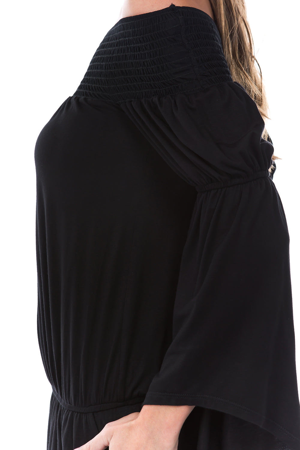 VERSAILLES BELL SLEEVE OFF SHOULDER JUMPSUIT (Black) - VD7510