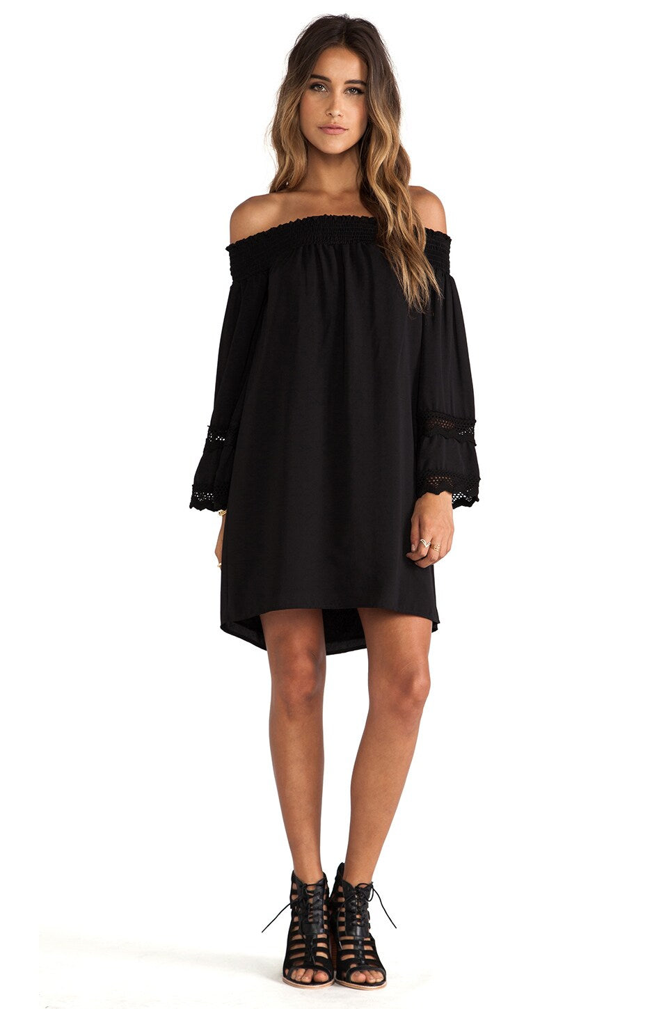 HARLEY OFF SHOULDER DRESS (BLACK)- VD9087