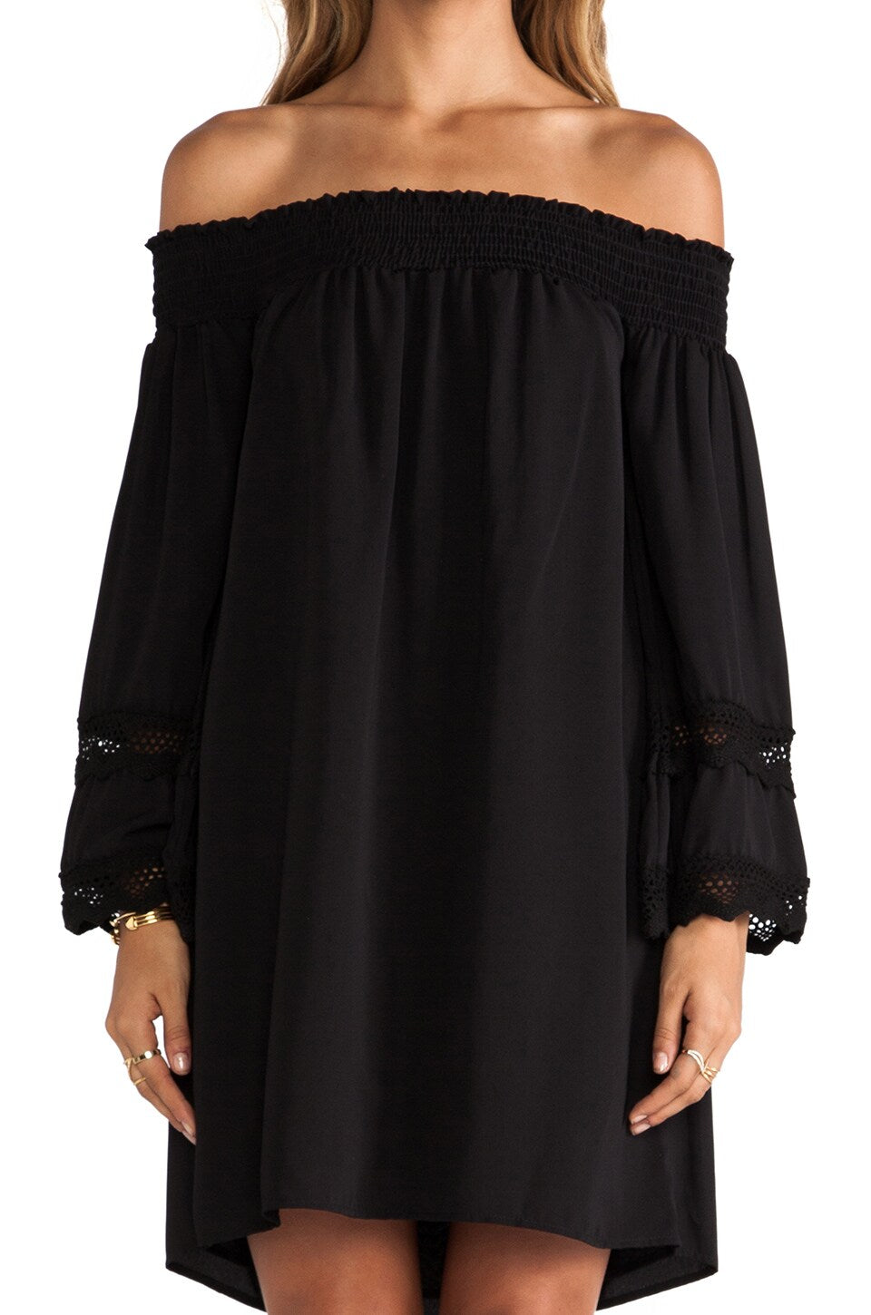HARLEY OFF SHOULDER DRESS (BLACK)- VD9087