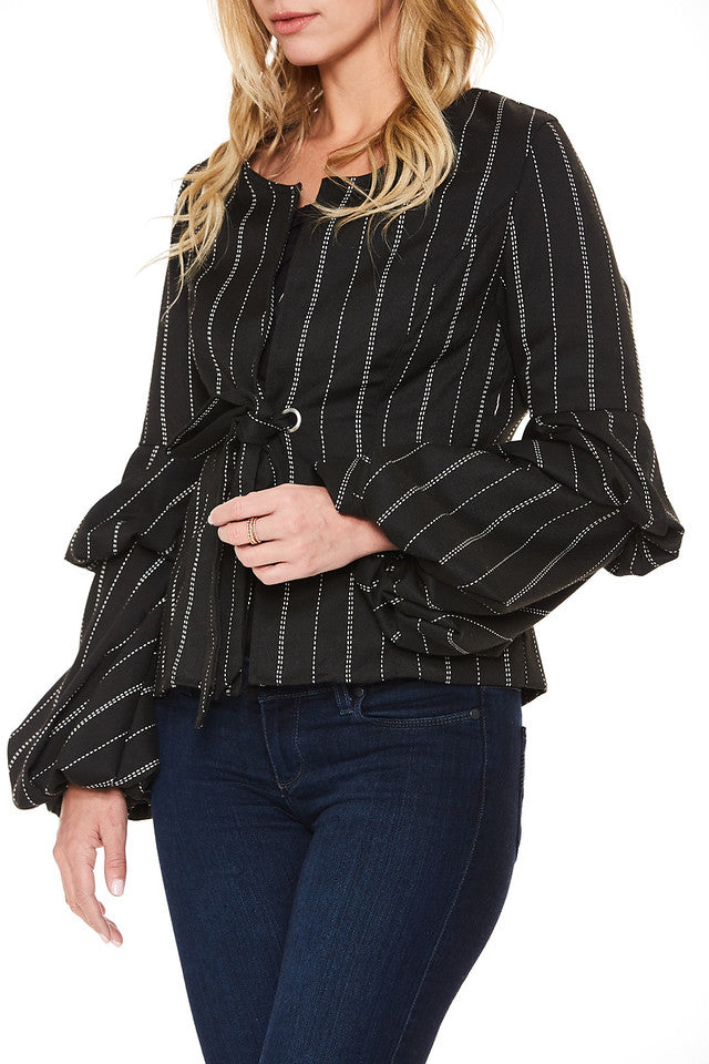 DANDY JACKET (BLACK PINSTRIPE)-VJ2016