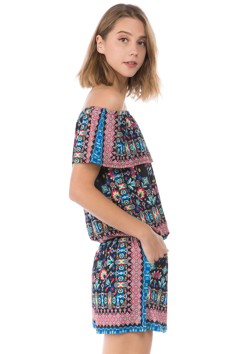 EDEN ROMPER (BLACK MULTI)- VR2485