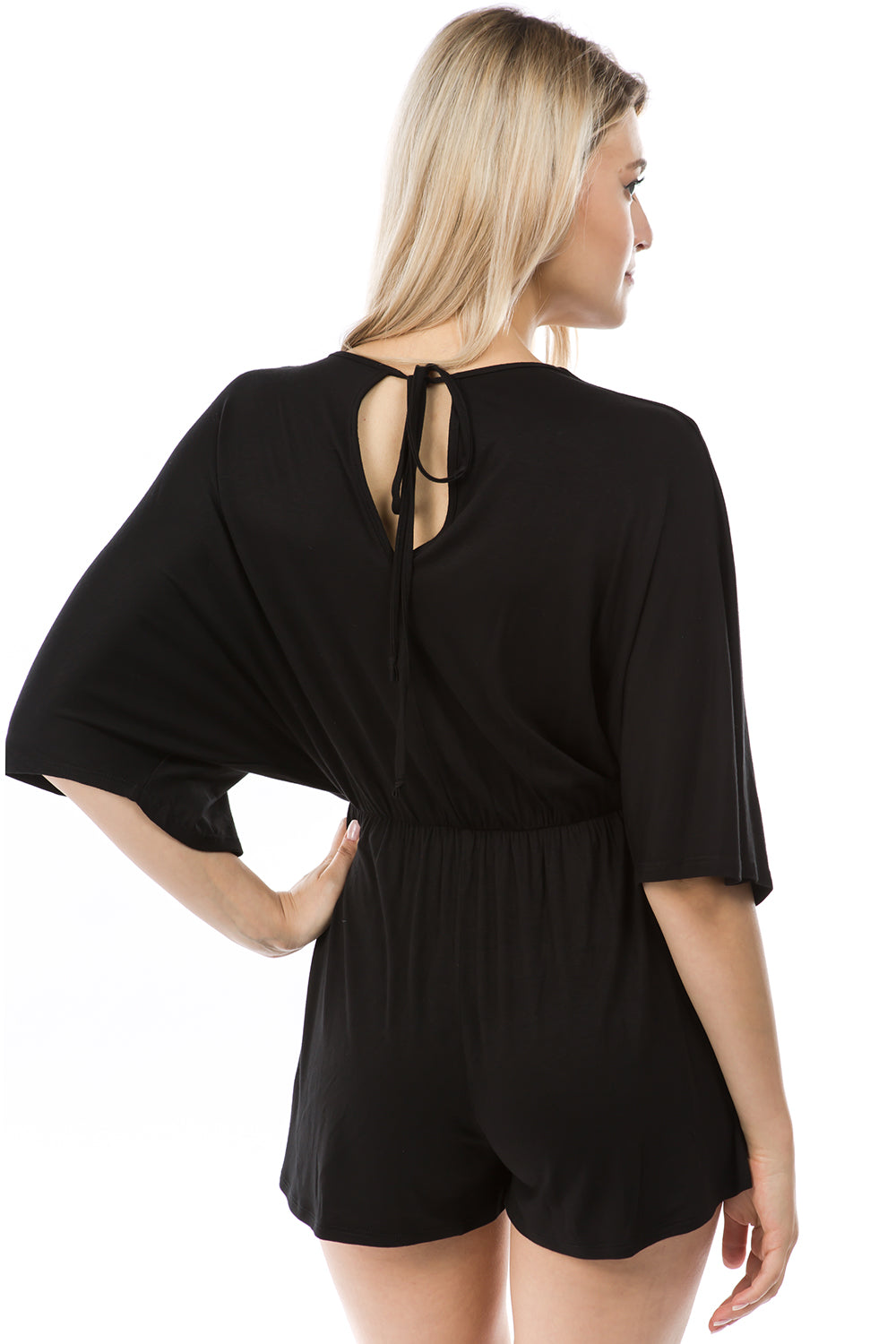 PAIGE RAGLAN ROMPER (BLACK)-VR2735