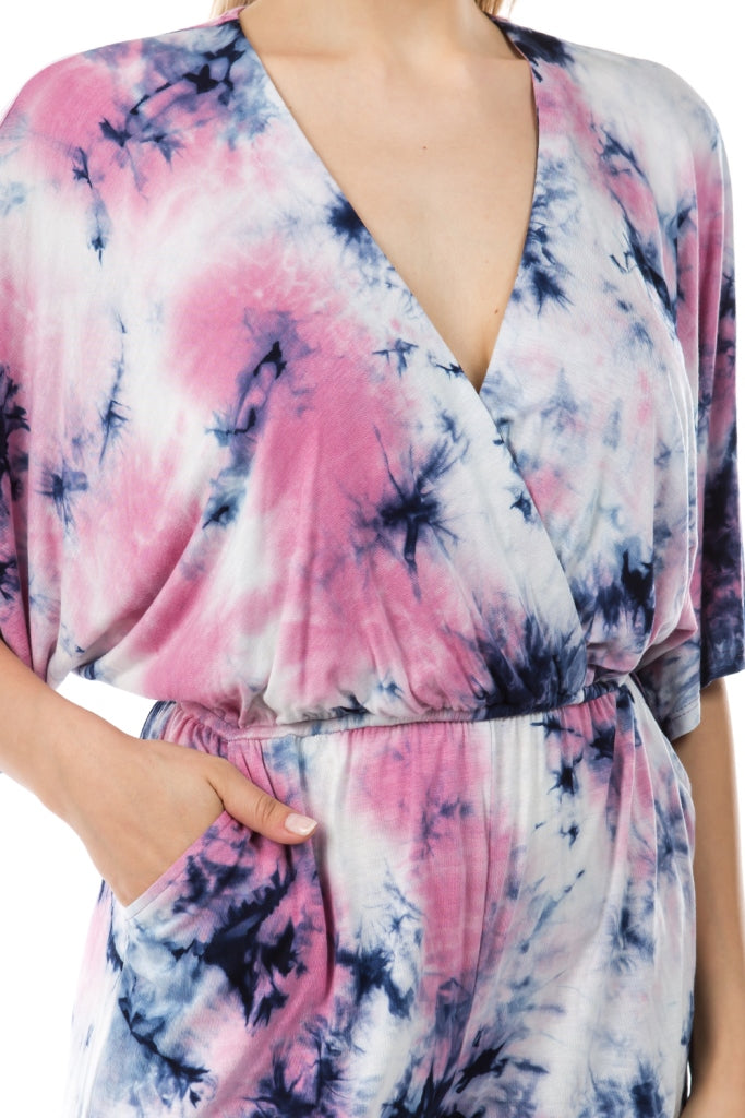 PAIGE RAGLAN ROMPER (SUMMER NIGHT TIE DYE)-VR2735