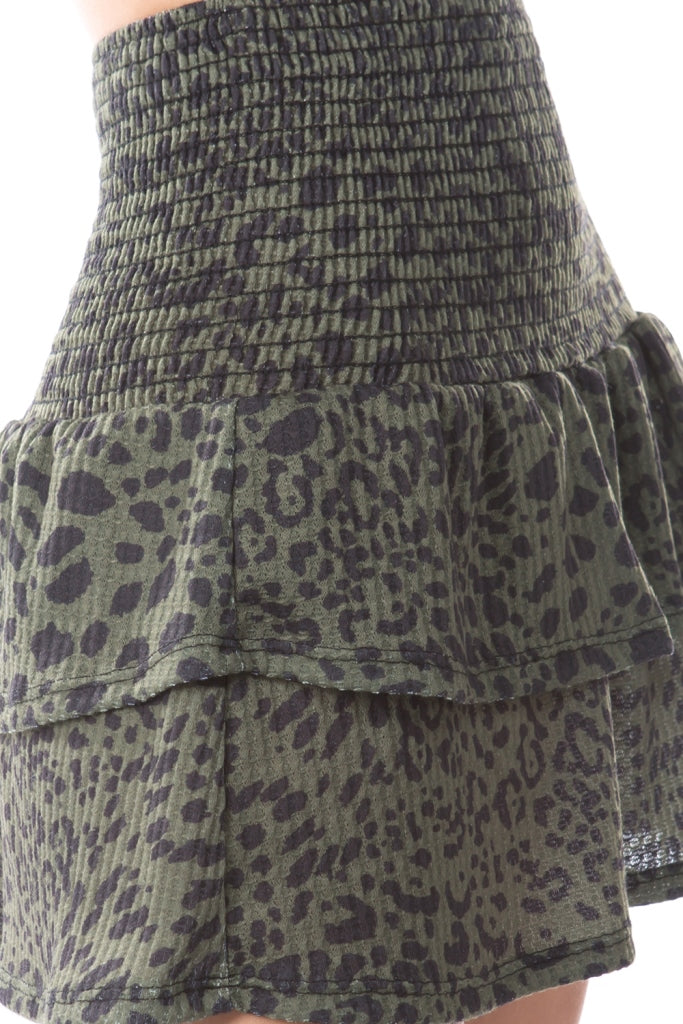 Valentina Skirt (LEOPARD OLIVE)-VS9785