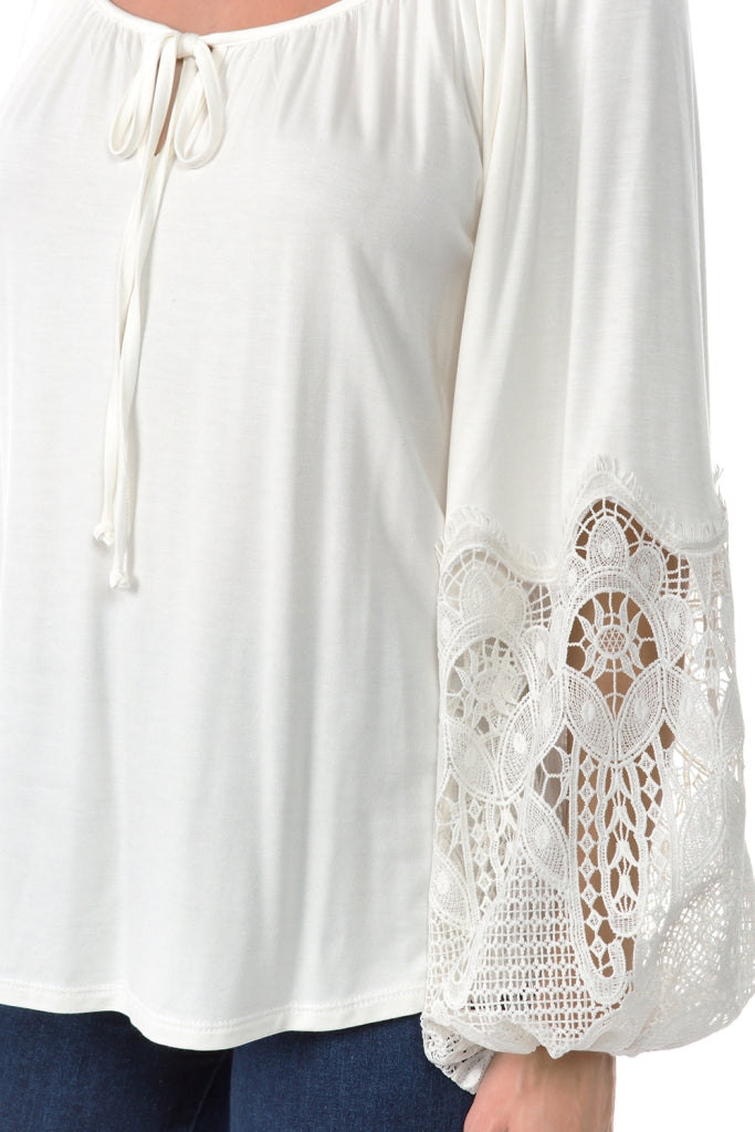 GENESSA LONG SLEEVE TOP (OFF WHITE)- VT1018