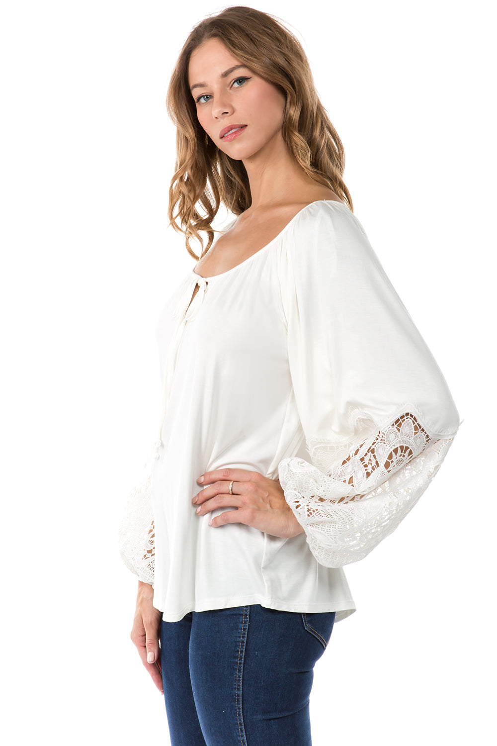 GENESSA LONG SLEEVE TOP (OFF WHITE)- VT1018