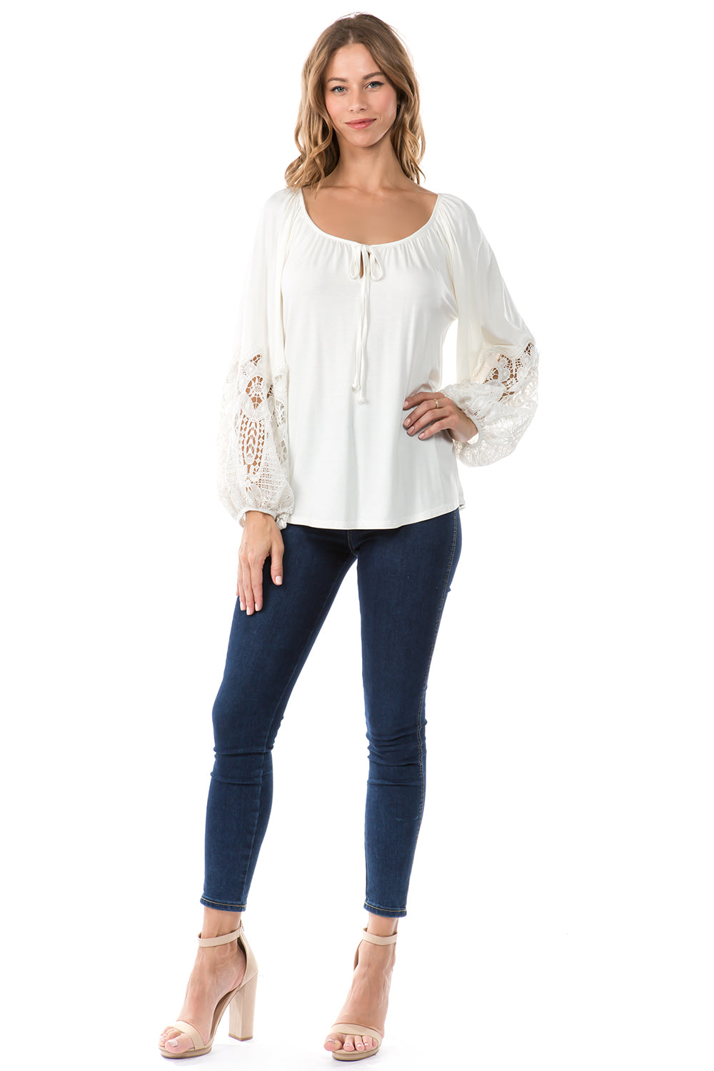 GENESSA LONG SLEEVE TOP (OFF WHITE)- VT1018