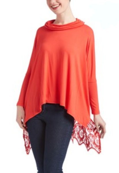 GENESSA PONCHO(DARK ORANGE)- VT1020