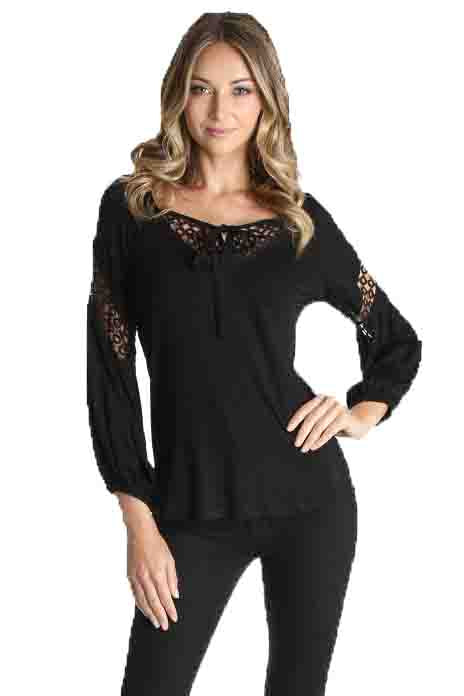 HOLLIE LONG SLV TOP (BLACK)-VT1047