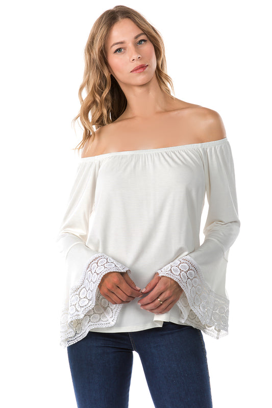 JOANNE OFF SHOULDER TOP (OFF WHITE)- VT1079