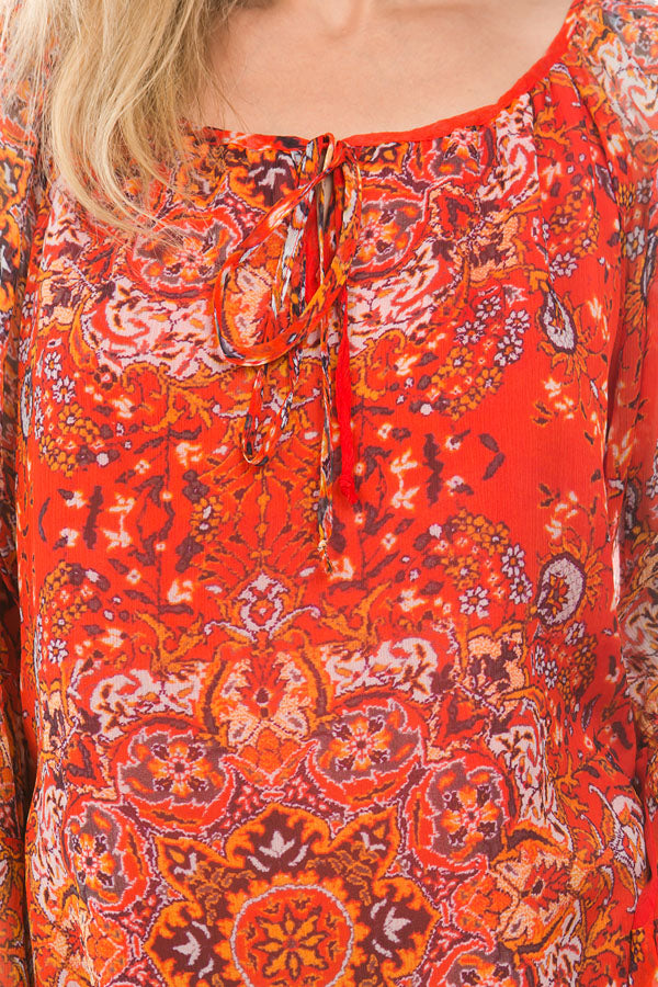 NOVA LONG SLEEVE TOP (DARK ORANGE)- VT1086